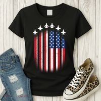 USA Air Force Jets American Flag Women's T-Shirt thumb 3