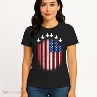 USA Air Force Jets American Flag Women's T-Shirt thumb 4