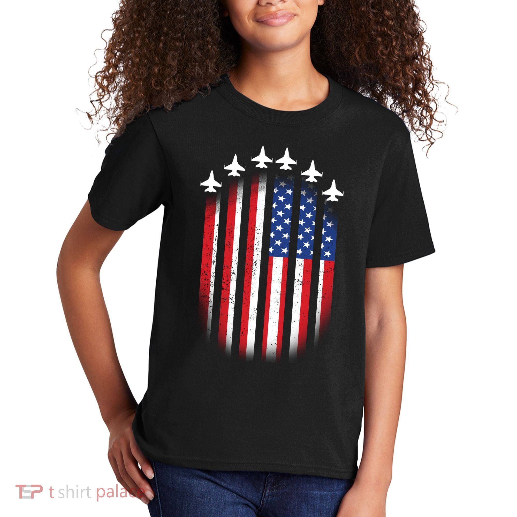 USA Air Force Jets American Flag Kids T-Shirt