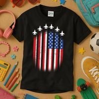 USA Air Force Jets American Flag Kids T-Shirt thumb 3