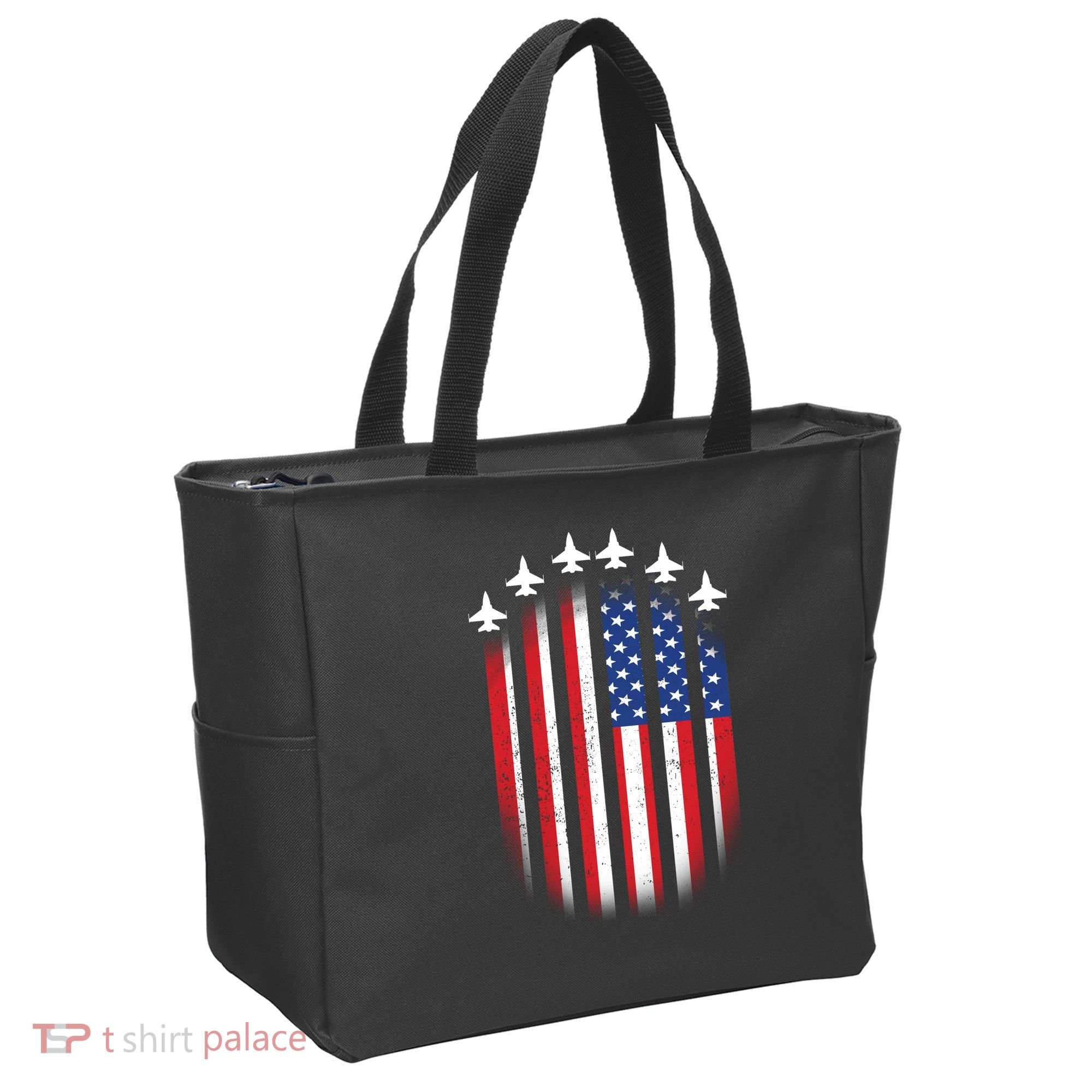 USA Air Force Jets American Flag Tote Bag