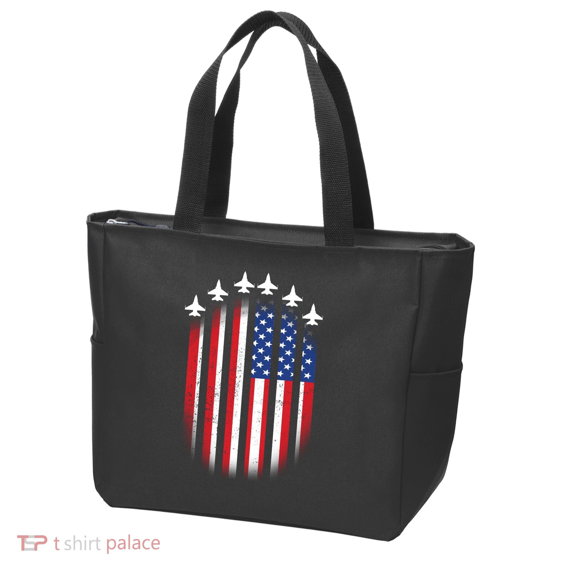 USA Air Force Jets American Flag Tote Bag