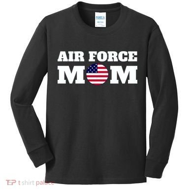 USA Air Force Mom Kids Long Sleeve Shirt