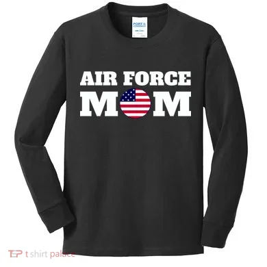 USA Air Force Mom Kids Long Sleeve Shirt