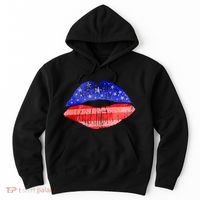 USA American Flag Lipstick Print Hoodie thumb 0
