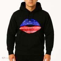 USA American Flag Lipstick Print Hoodie thumb 2