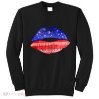 USA American Flag Lipstick Print Sweatshirt thumb 0