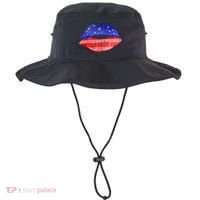 USA American Flag Lipstick Print Bucket Hat thumb 0