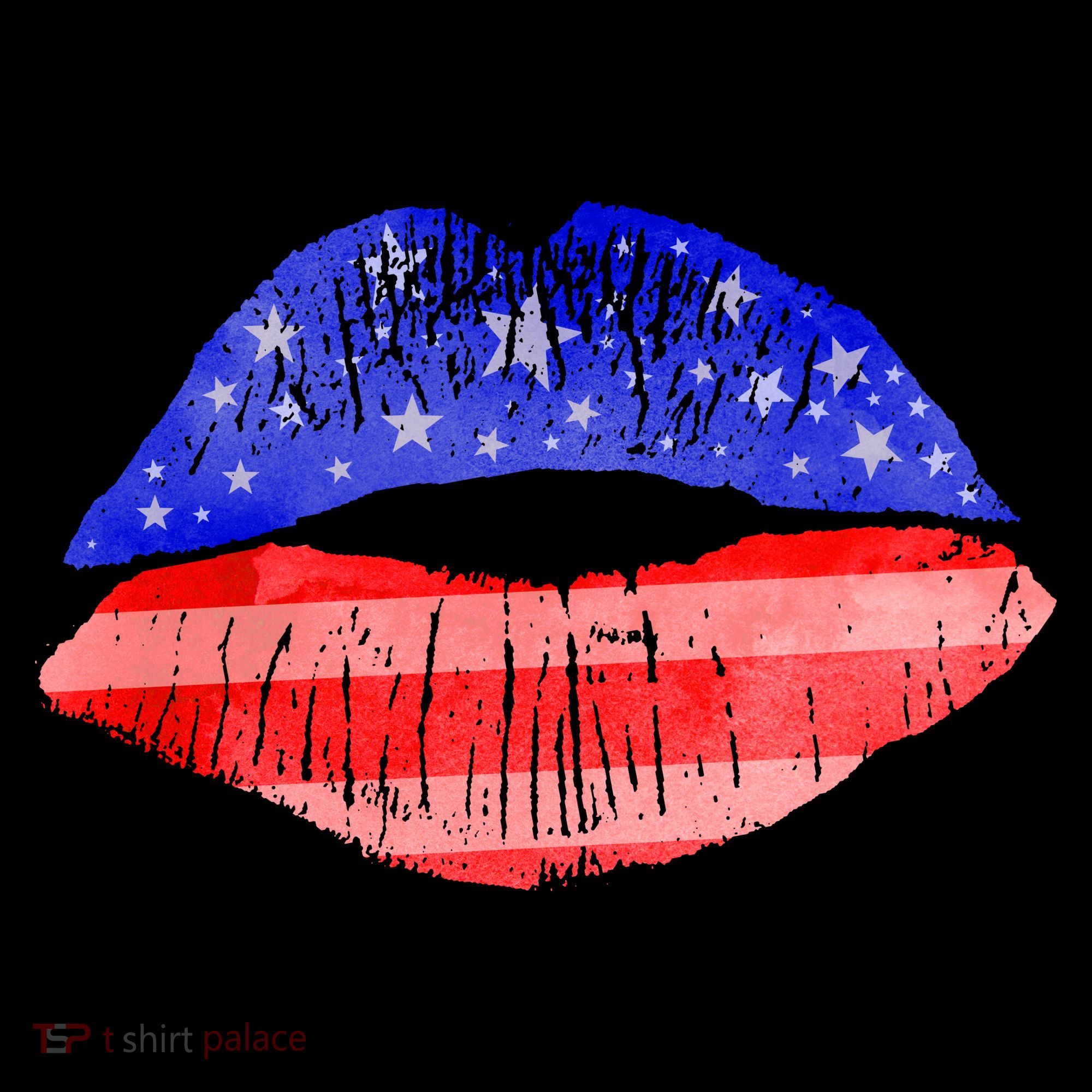 USA American Flag Lipstick Print Coffee Mug