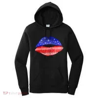 USA American Flag Lipstick Print Women's Hoodie thumb 0
