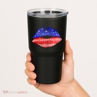 USA American Flag Lipstick Print Tumbler thumb 2