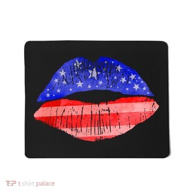 USA American Flag Lipstick Print Mousepad