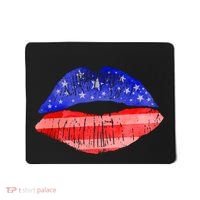 USA American Flag Lipstick Print Mousepad thumb 0