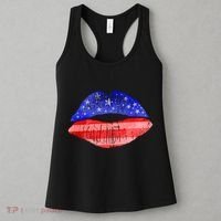 USA American Flag Lipstick Print Women's Tank Top thumb 3