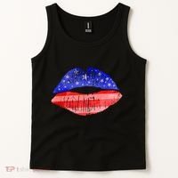 USA American Flag Lipstick Print Tank Top thumb 2