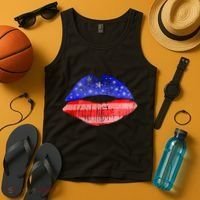 USA American Flag Lipstick Print Tank Top thumb 4