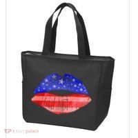 USA American Flag Lipstick Print Tote Bag thumb 3