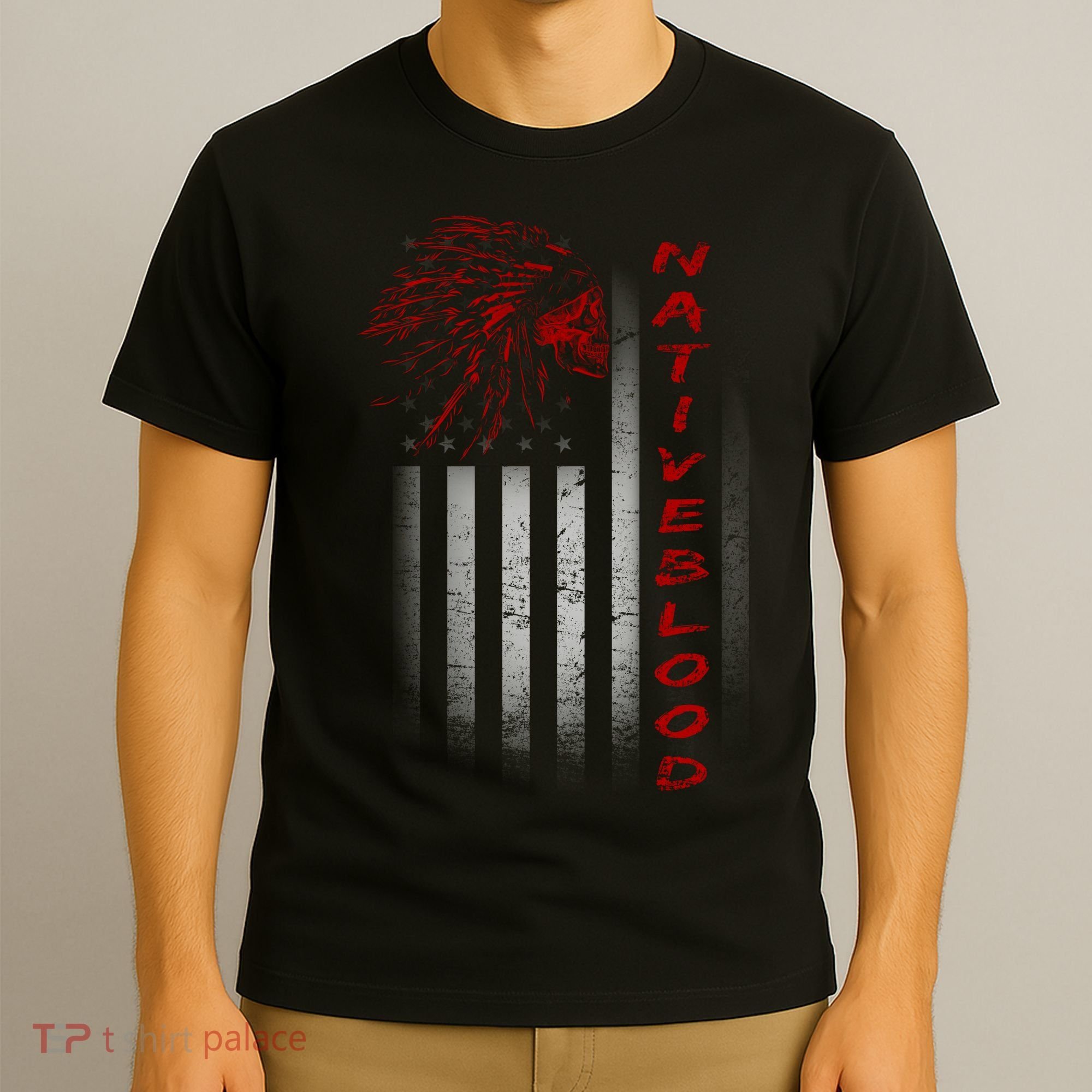 USA American Flag Native Blood T-Shirt