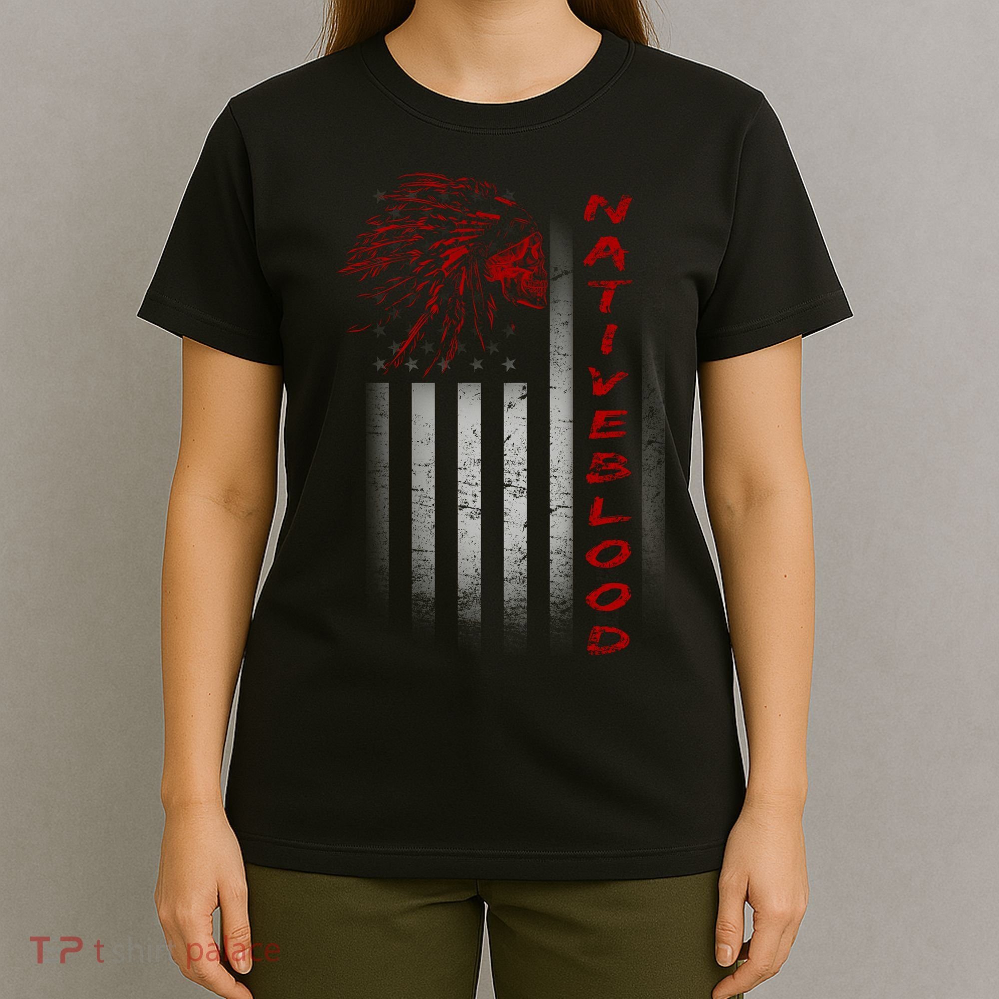 USA American Flag Native Blood T-Shirt