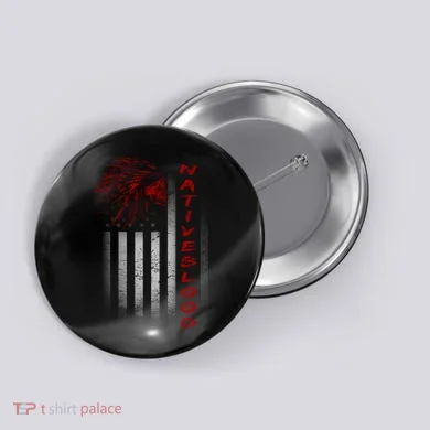 USA American Flag Native Blood Button