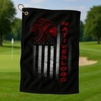 USA American Flag Native Blood Golf Towel thumb 1
