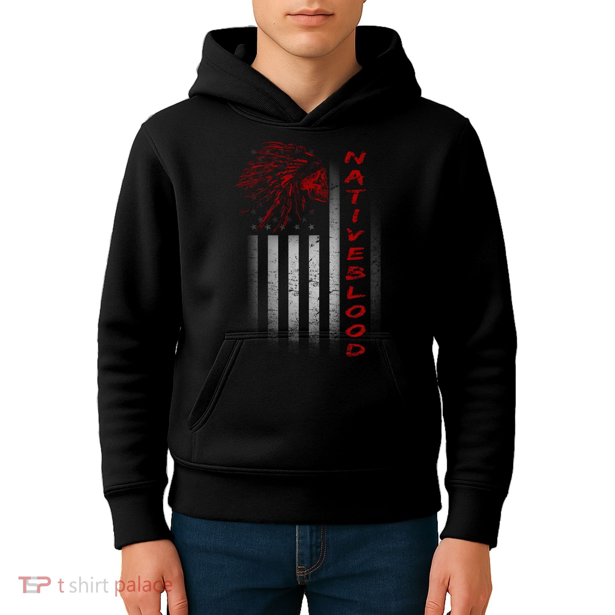 USA American Flag Native Blood Kids Hoodie