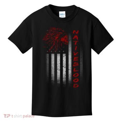 USA American Flag Native Blood Kids T-Shirt