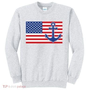 USA American Nautical Anchor Flag Sweatshirt