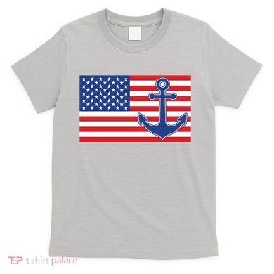 USA American Nautical Anchor Flag T-Shirt