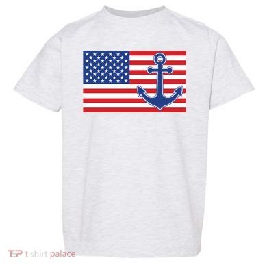 USA American Nautical Anchor Flag Toddler T-Shirt