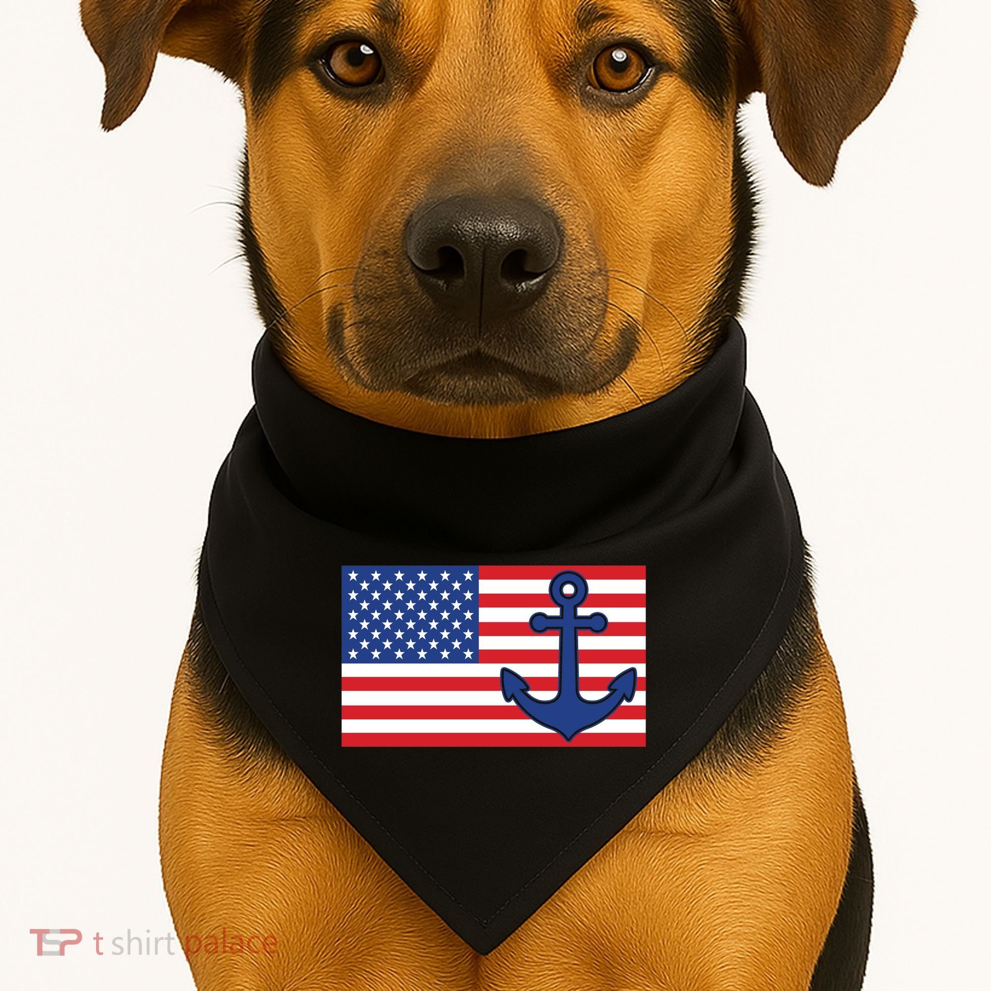 USA American Nautical Anchor Flag USA-Made Doggie Bandana