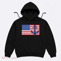 USA American Nautical Anchor Flag Hoodie thumb 0