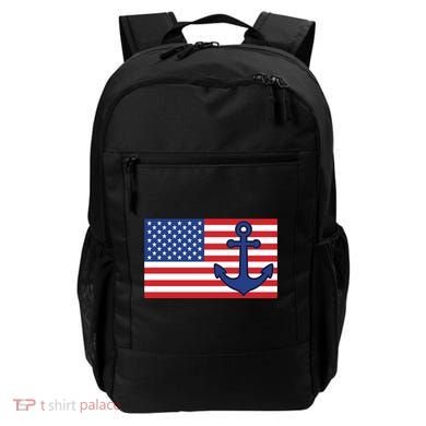 USA American Nautical Anchor Flag Backpack