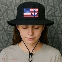 USA American Nautical Anchor Flag Bucket Hat thumb 3