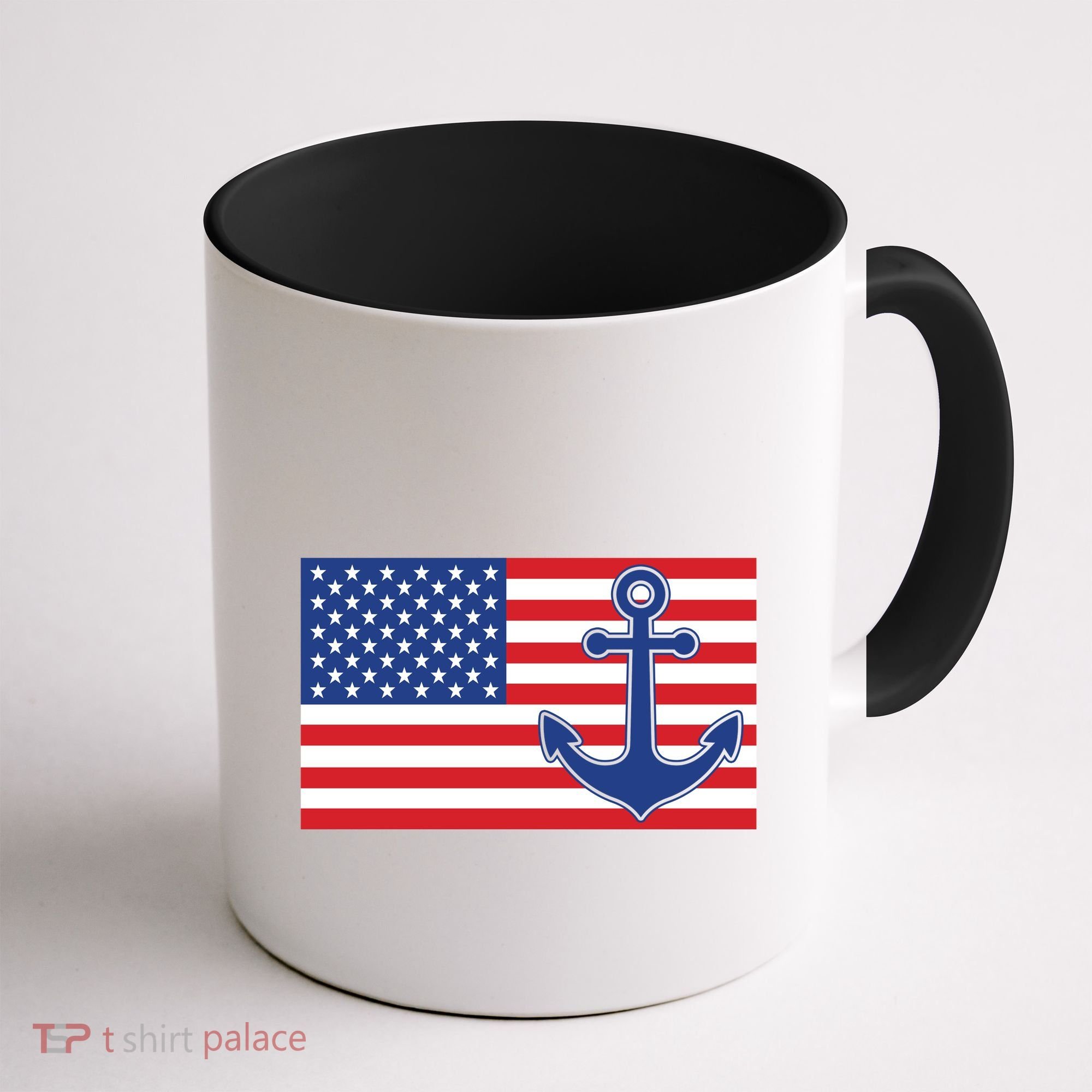 USA American Nautical Anchor Flag Coffee Mug