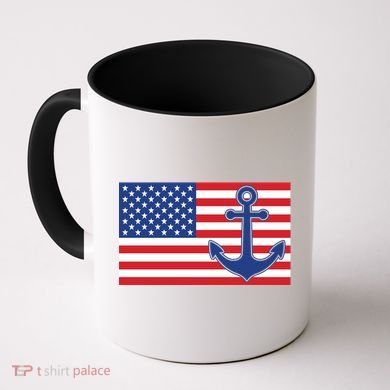USA American Nautical Anchor Flag Coffee Mug