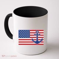 USA American Nautical Anchor Flag Coffee Mug thumb 0