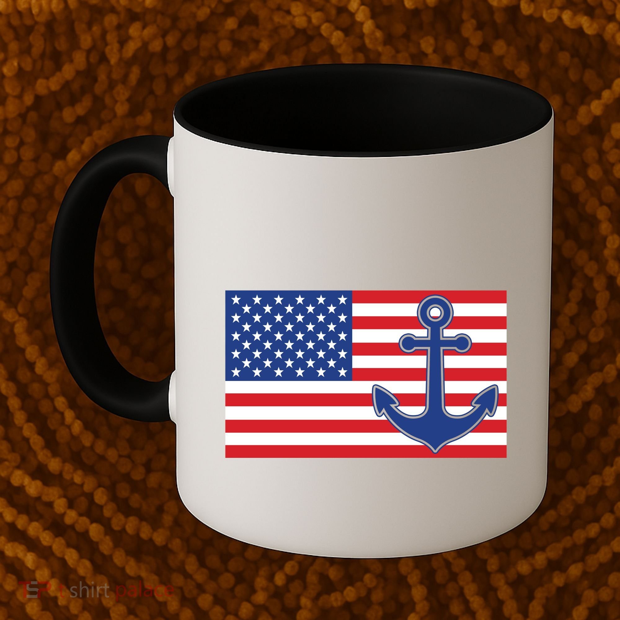 USA American Nautical Anchor Flag Coffee Mug