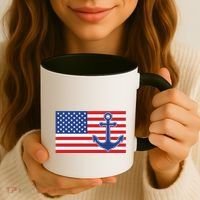 USA American Nautical Anchor Flag Coffee Mug thumb 3