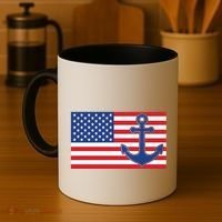 USA American Nautical Anchor Flag Coffee Mug thumb 4
