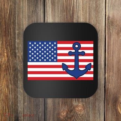 USA American Nautical Anchor Flag Coaster