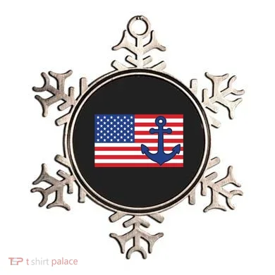 USA American Nautical Anchor Flag Ornament