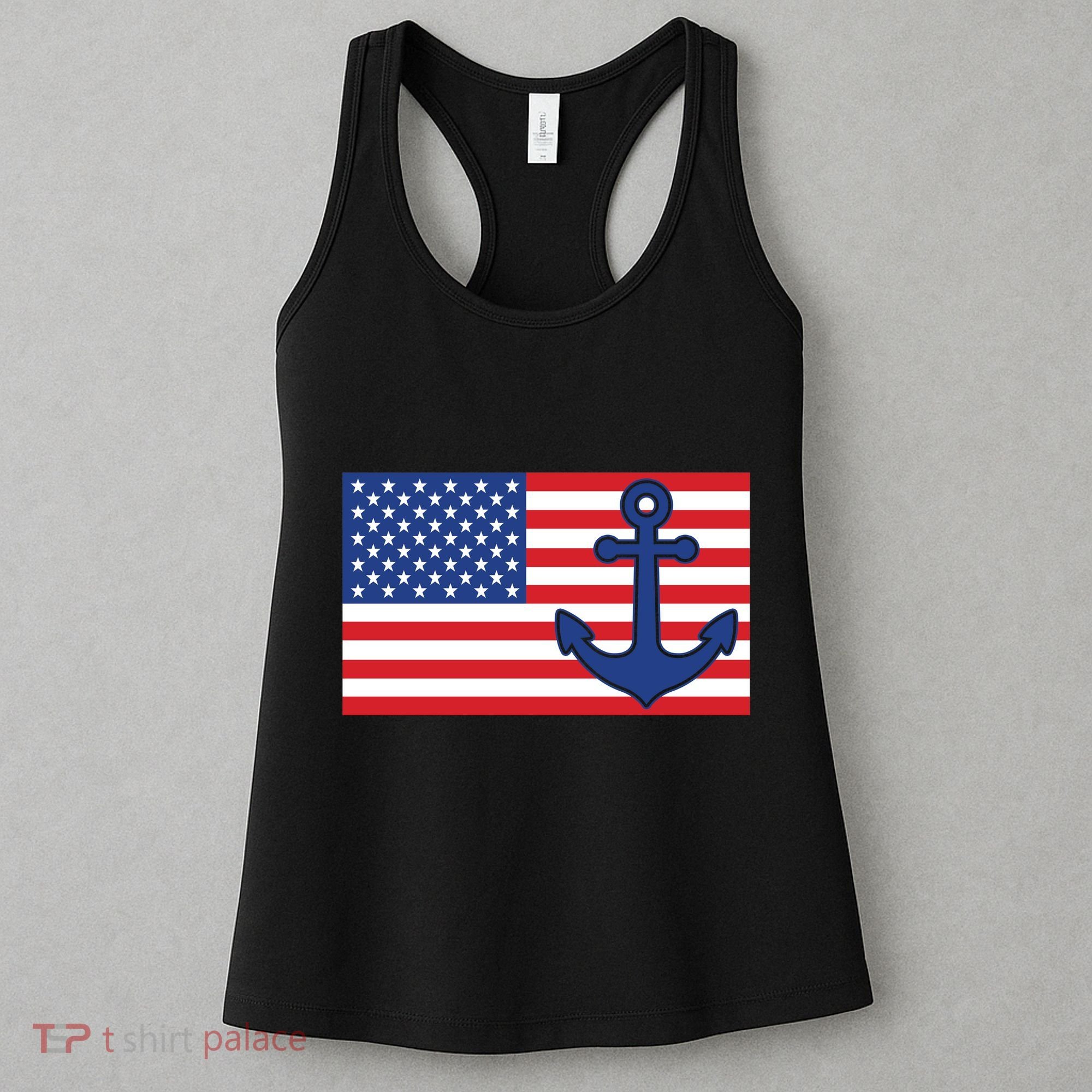 USA American Nautical Anchor Flag Women's Tank Top