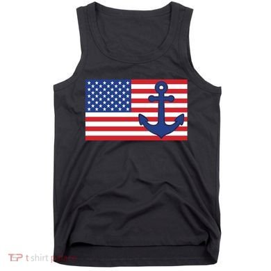 USA American Nautical Anchor Flag Tank Top