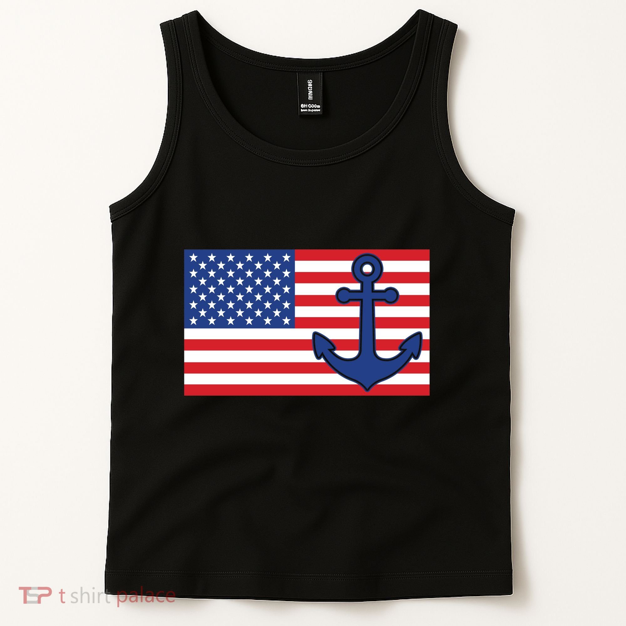 USA American Nautical Anchor Flag Tank Top