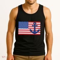 USA American Nautical Anchor Flag Tank Top thumb 3