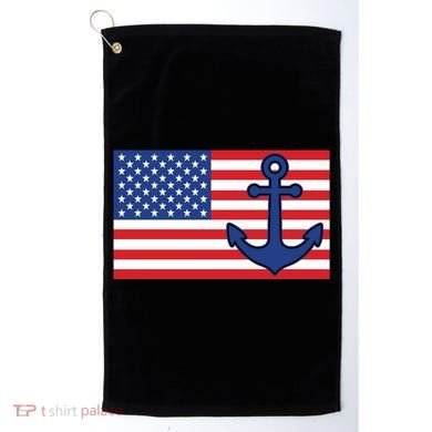 USA American Nautical Anchor Flag Golf Towel