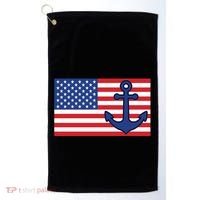 USA American Nautical Anchor Flag Golf Towel thumb 0