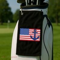 USA American Nautical Anchor Flag Golf Towel thumb 2