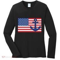 USA American Nautical Anchor Flag Women's Long Sleeve Shirt thumb 0